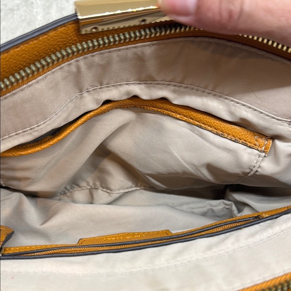 Nine West Tan Crossbody Bag with Boxy Shape and Metal Logo - Picture 5 of 6